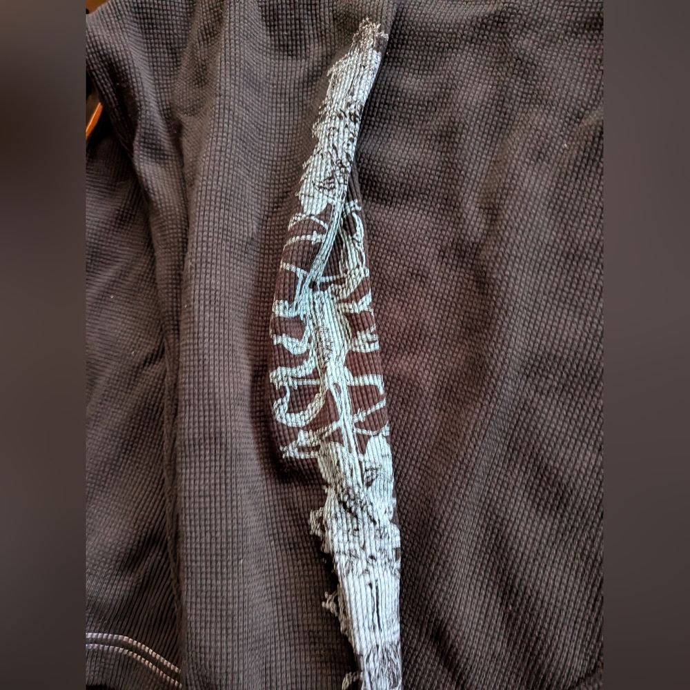 Zumiez Black Long Sleeve Thermal with Light Blue Floral Graphics - Picture 3 of 7